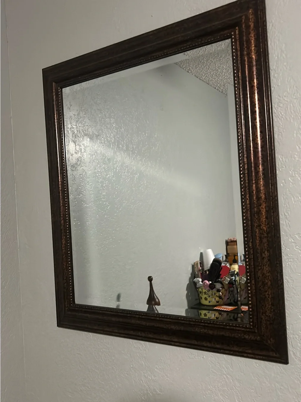 Classic Bronze Framed Wall Mirror - Brown